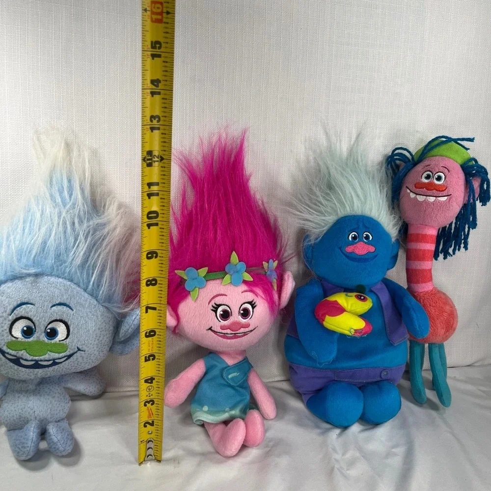 DreamWorks Singing Trolls Plush Lot of 4 Poppy Biggie Guy Diamond Cooper Hasbro